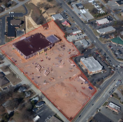 overhead view of construction