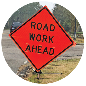 Road Work Ahead Sign