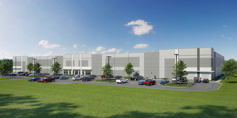 Front view rendering of Industrial Spec Building at Pender Commerce Park