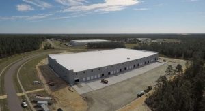 Aerial view of industrial spec building at Pender Commerce Park
