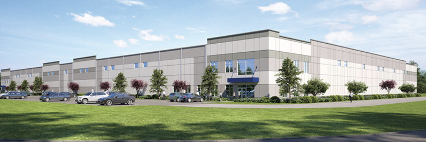 A rendering shows the first building planned for development at the International Logistics Park of North Carolina. 