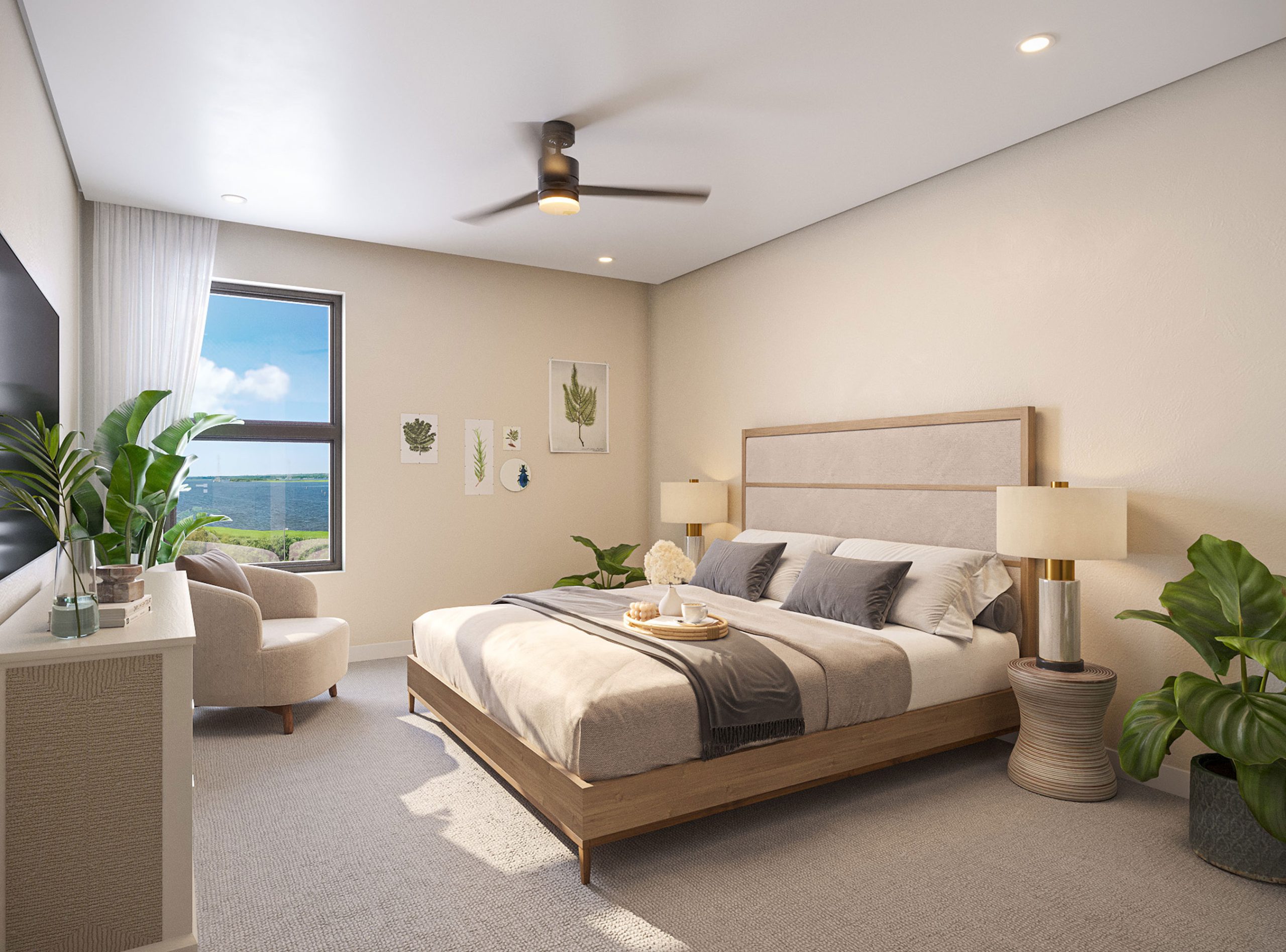 Proximity Watermark interior rendering: bedroom