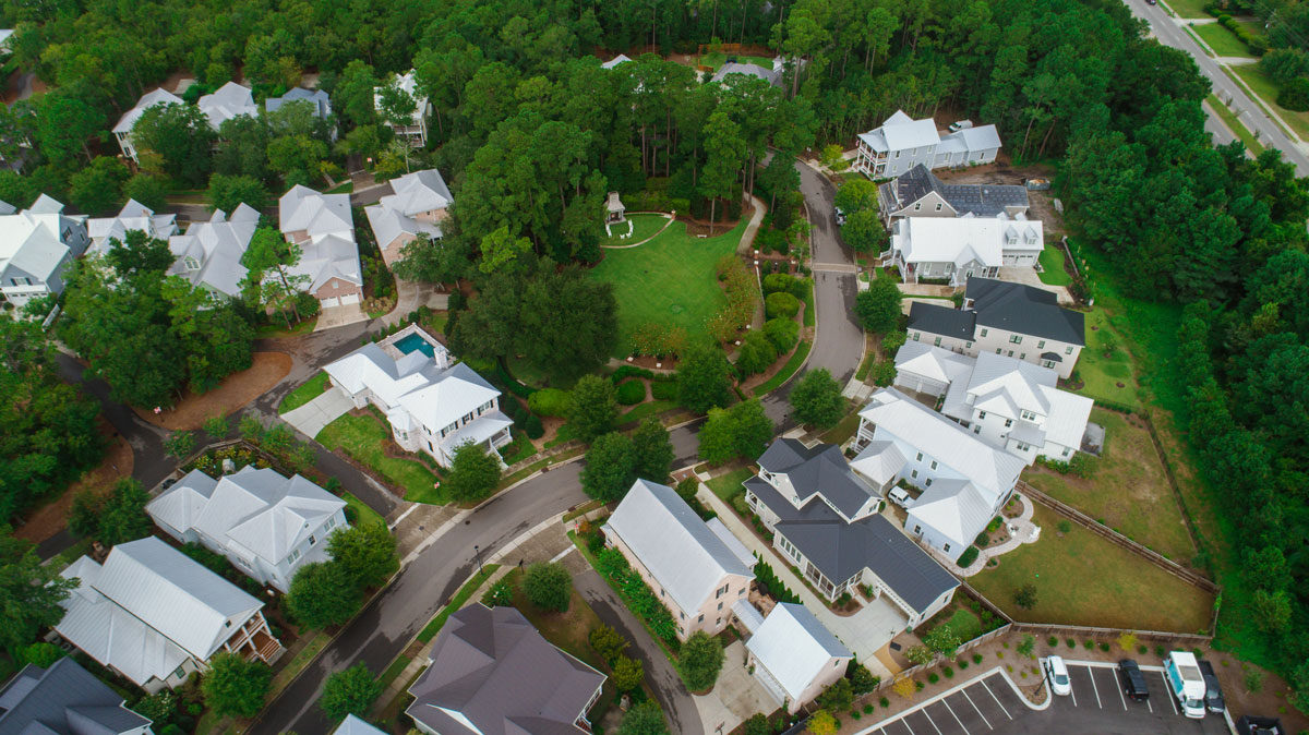 Aerial view of Autumn Hall