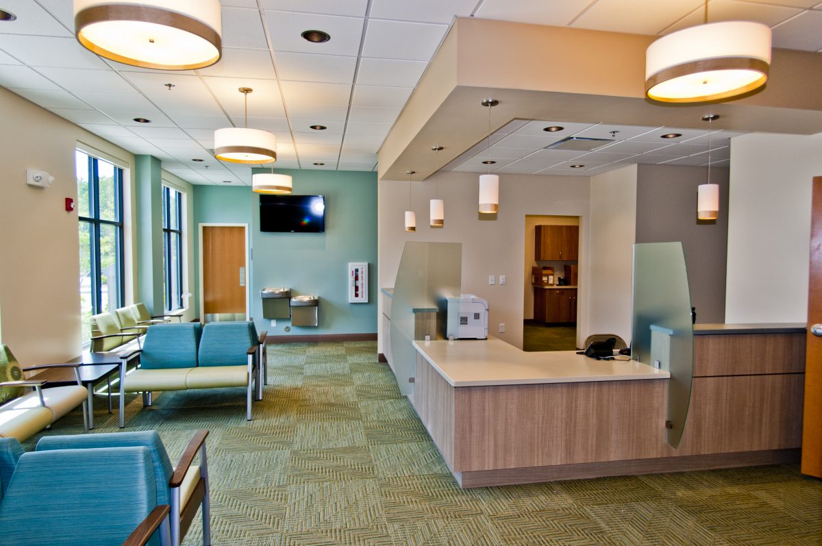 NHRMC Autumn Hall interior: front desk + waiting area