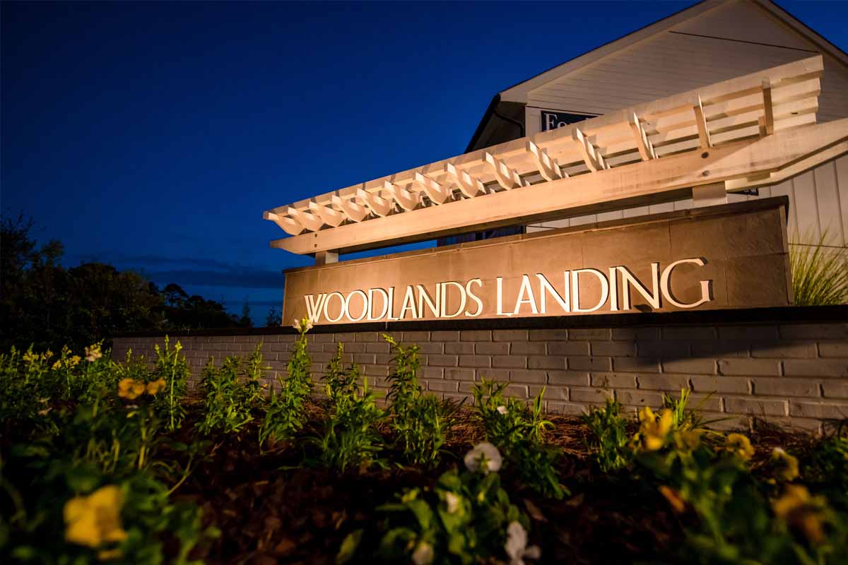 Woodlands Landing exterior sign