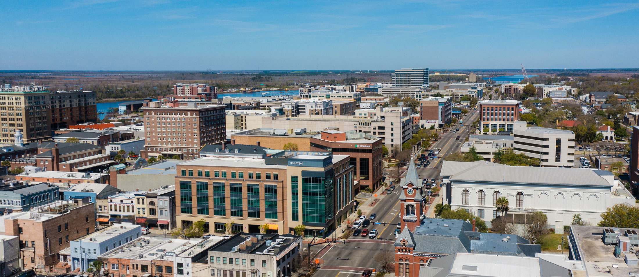 Aerial view of downtown Wilmington